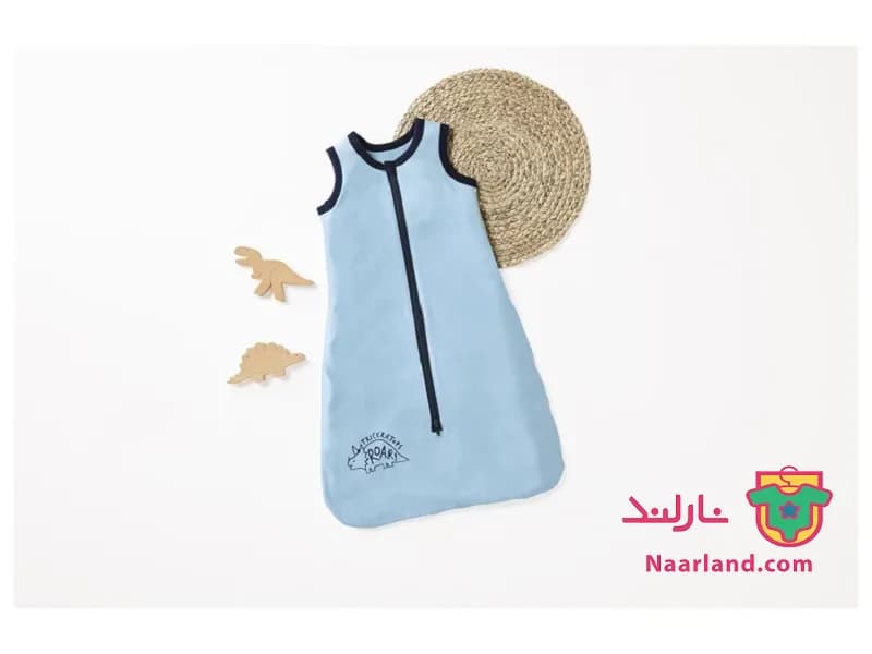 کیسه خواب بچه گانه لوپیلو آبی آسمانی ساده — تصویر ۲