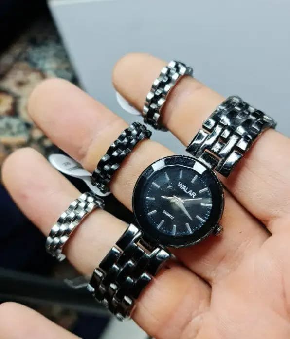 ست ساعت و حلقه طرح rado (مشکی) کد 4055