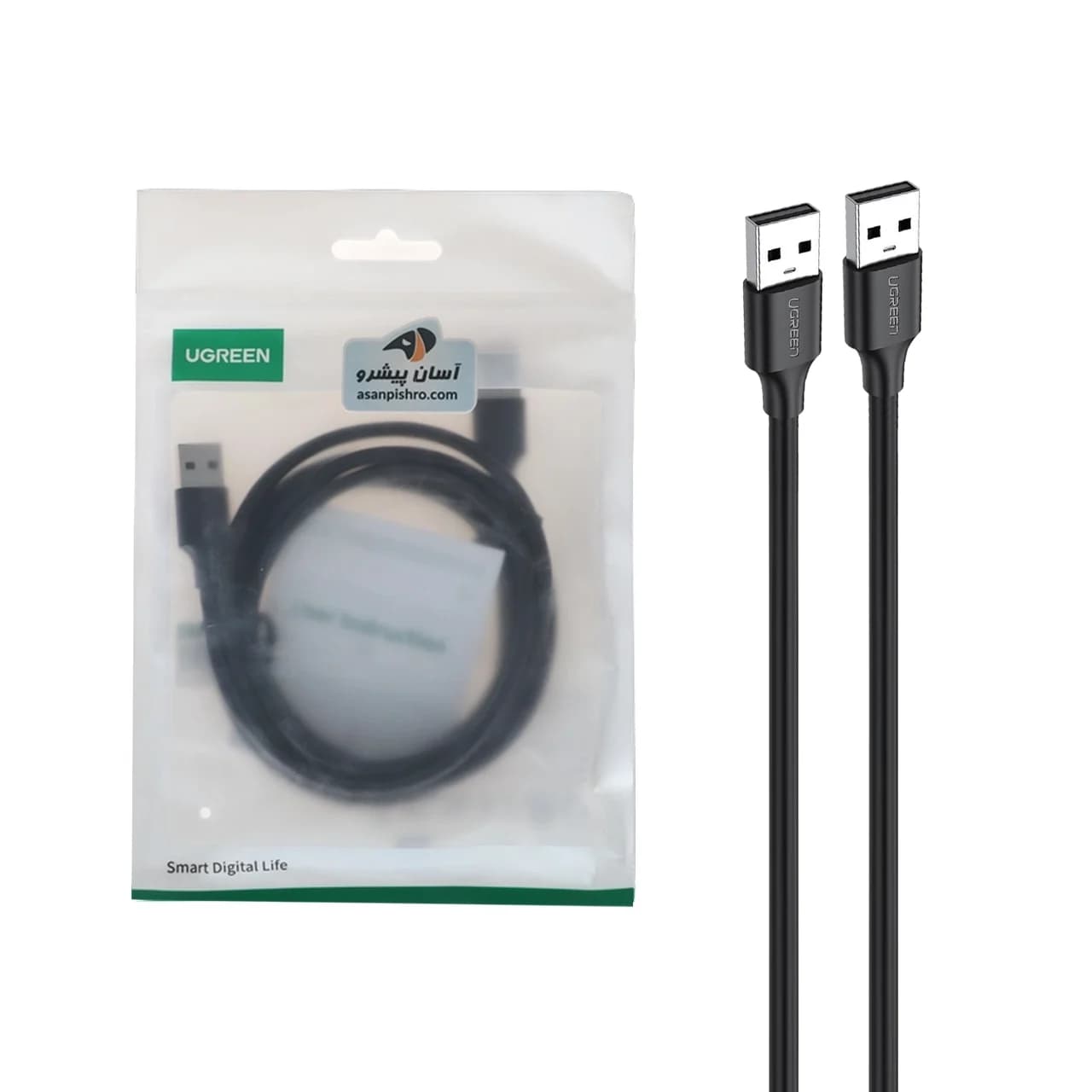 کابل یک و نیم متری UGREEN USB2.0 مدل US102-10310