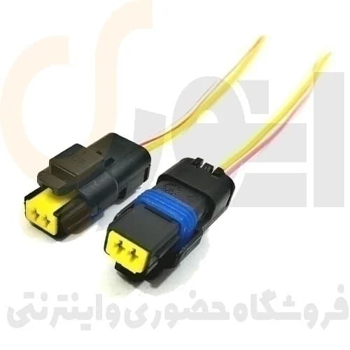 سوکت دو 2 فیش سوزنی پژو 206 ( مهره دنده عقب ، دینام ، سنسور ناک و … ) رنگ مشکی سوکت سما الکتریک