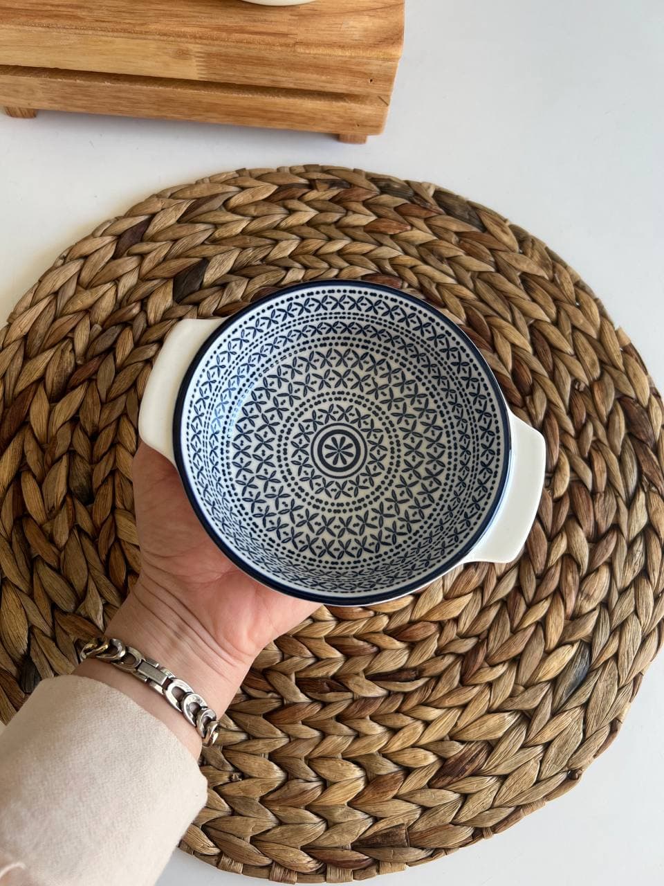 تابه گرد دو دسته دنی هوم- طرح ایکس سرمه ای — تصویر ۲