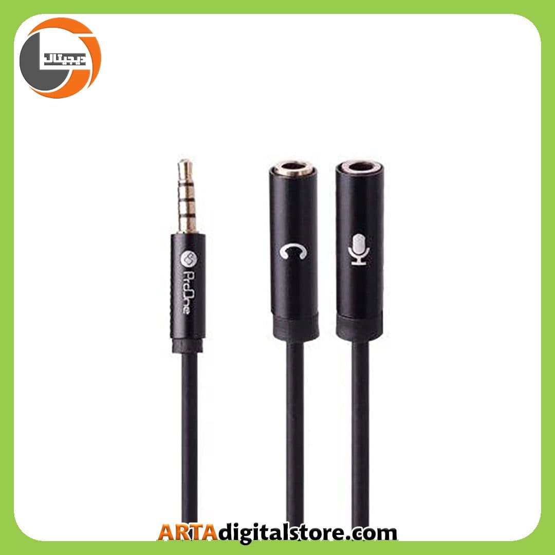 کابل 1 به 2 هدفون ProOne PCA39 30cm Black — تصویر ۳