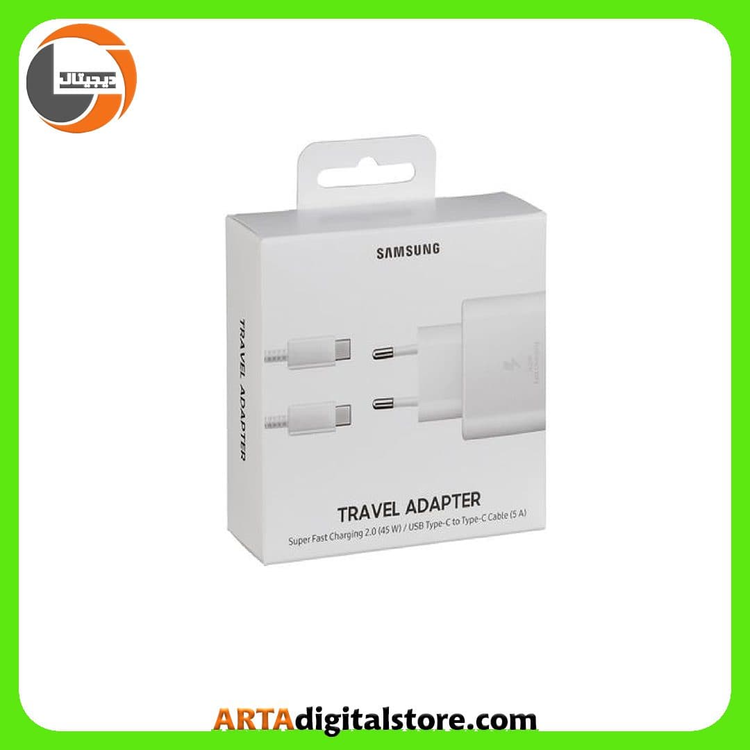 شارژر 45 وات سامسونگ به همراه کابل Samsung Adapter Type-C 45W With Cable White — تصویر ۲