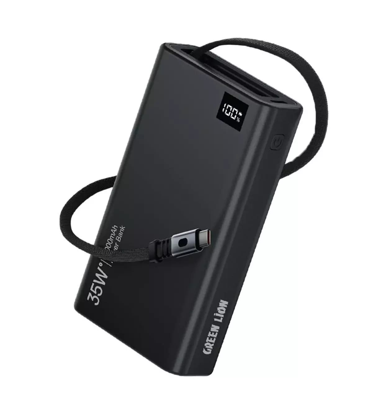 پاوربانک قابل حمل گرین لاین Green Lion Retractable Power Bank 35W 10000mAh ساعت مدل 47227