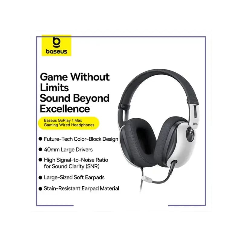 هدست گیمینگ بیسوس Baseus GoPlay 1 Max A00181001211-00 با درایور 40 میلیمتری و جک 3.5 میلیمتری — تصویر ۷