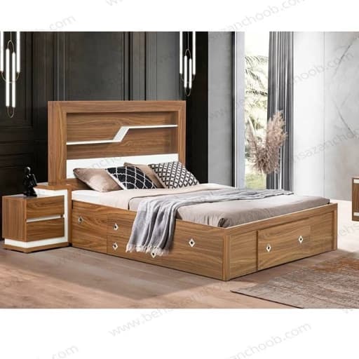 تخت خواب یک نفره تمام ام دی ف در ابعاد 200در120و200در90در تمامی رنگ ها مبلمان فرنا مدل 1142826