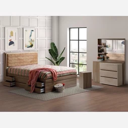 تخت خواب دو نفره همراه با میز آرایشی F803 مبلمان فرنا مدل 1142730