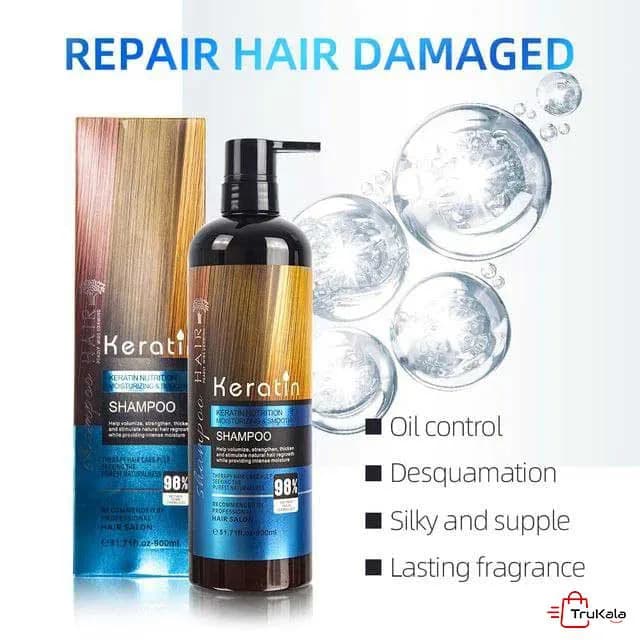 شامپو کراتین برزیلی برند Hair حجم 900 میلی لیتر — تصویر ۲