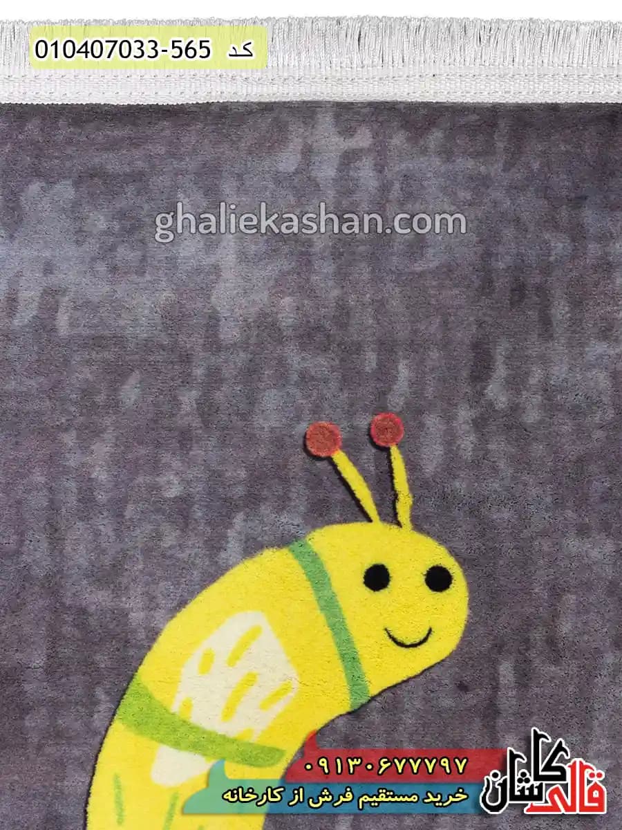 فرش کودک 700 شانه طرح الفبا انگلیسی زمینه طوسی کاشان — تصویر ۵