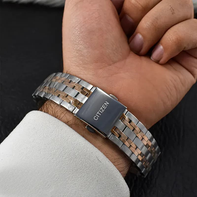 ساعت مچی عقربه ای مردانه سیتیزن سفید صدفی نقره ای مدل 9109M — تصویر ۲