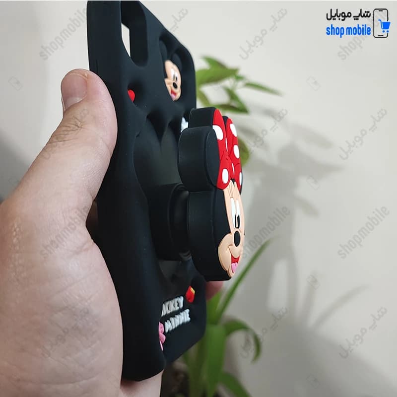 قاب گوشی آیفون XS MAX (کاور سیلیکونی پاک کنی مدل عروسکی کیوت استندشو طرح میکی مینی) — تصویر ۳