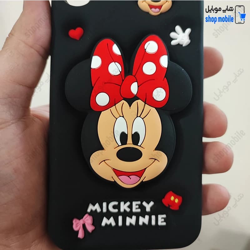 قاب گوشی آیفون XS MAX (کاور سیلیکونی پاک کنی مدل عروسکی کیوت استندشو طرح میکی مینی) — تصویر ۲