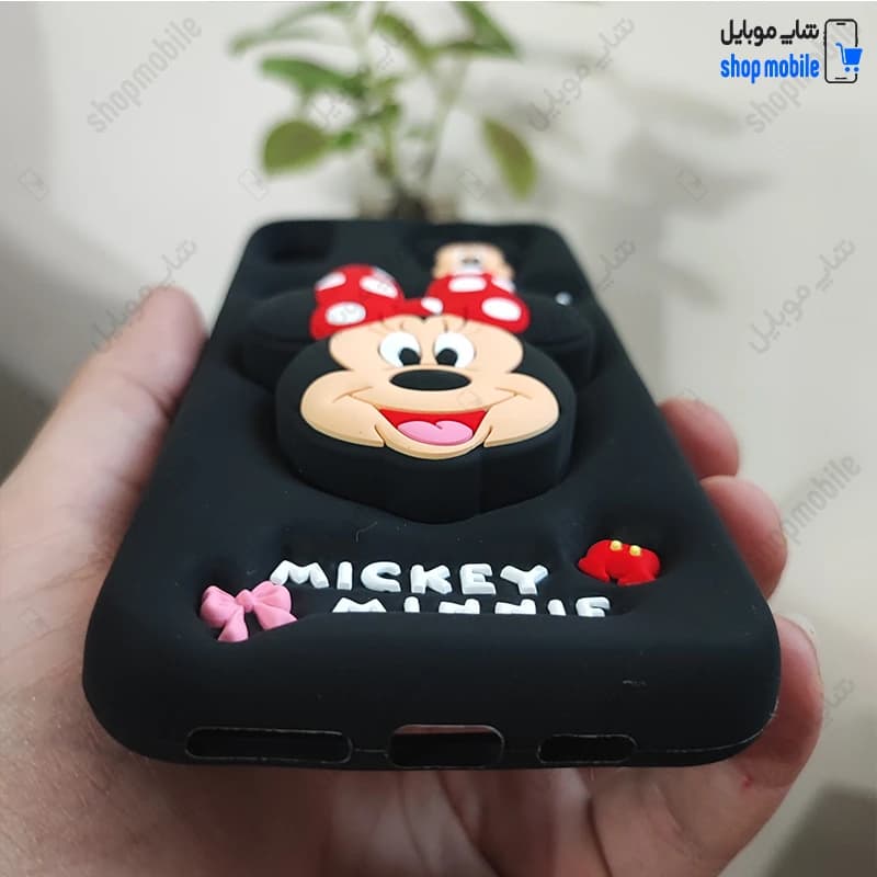 قاب گوشی آیفون XS MAX (کاور سیلیکونی پاک کنی مدل عروسکی کیوت استندشو طرح میکی مینی) — تصویر ۴