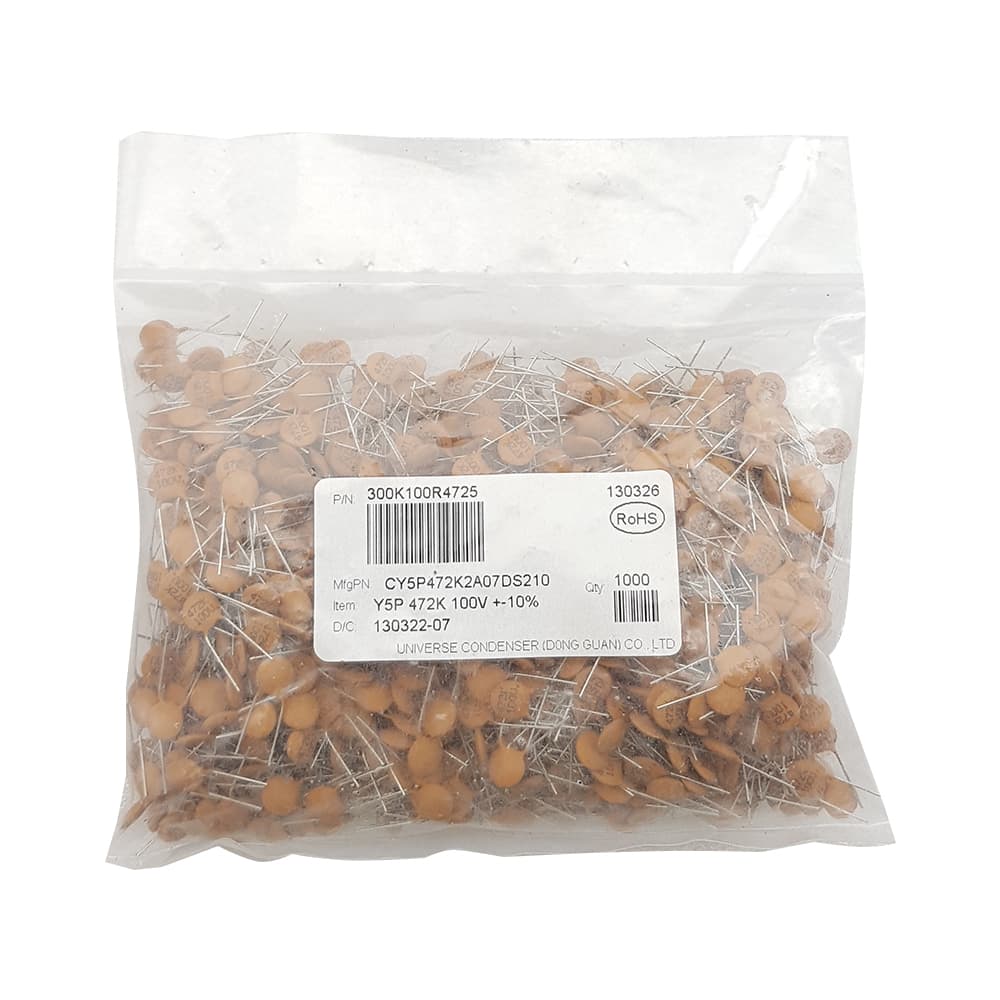 خازن عدسی مدل CY5P472K2A07DS210 ظرفیت 4.7nF 100V بسته ۱۰۰۰ عددی — تصویر ۲