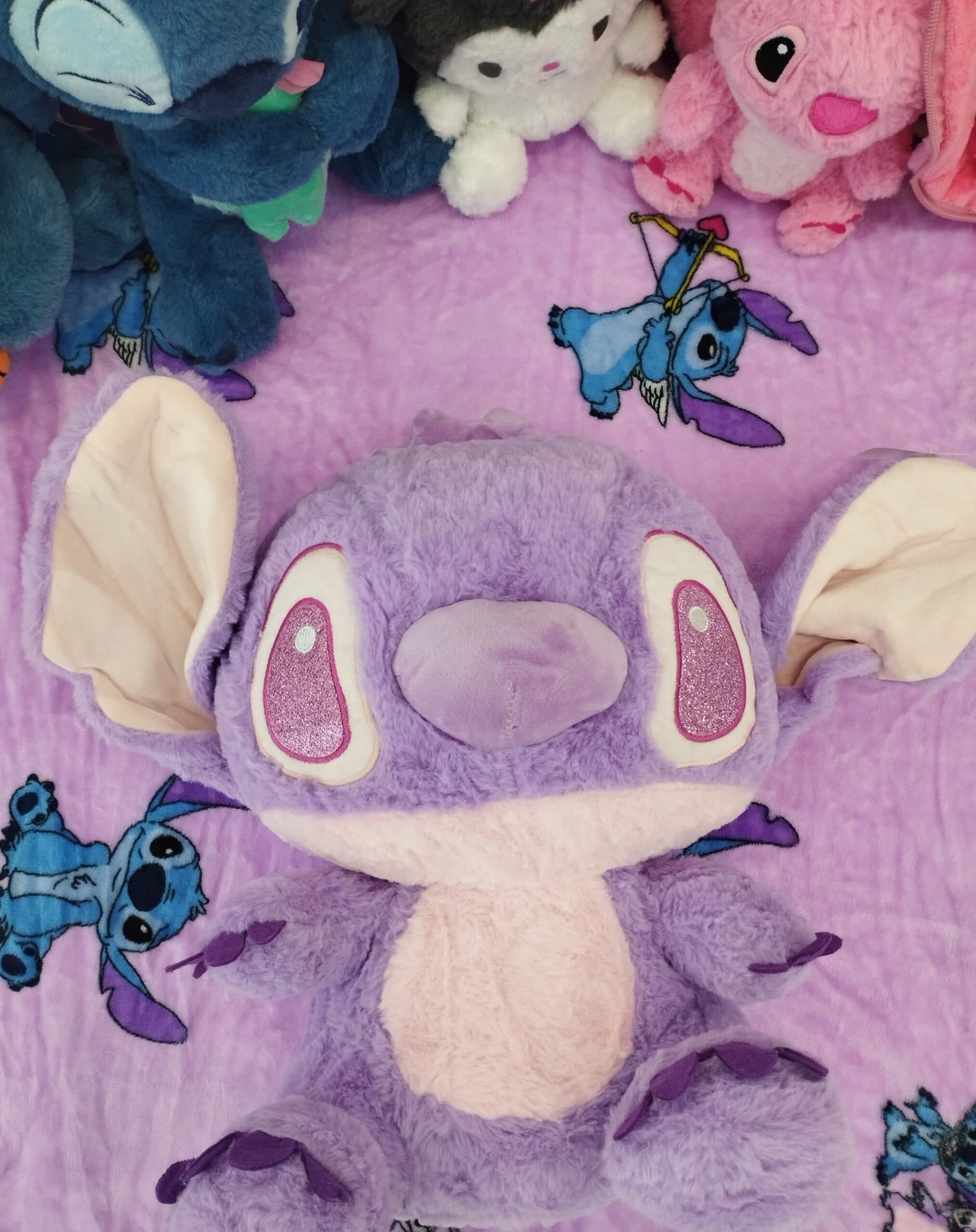 عروسک استیج پتو بالشتی بنفش 45 سانت وارداتی — تصویر ۳