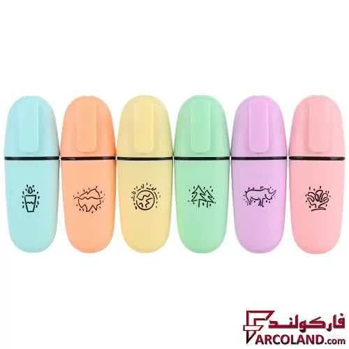 ماژیک هایلایتر پاستیلی مینی کریتورز کلاس Creators Class Lumo Mini-HLP بسته 6 عددی — تصویر ۲
