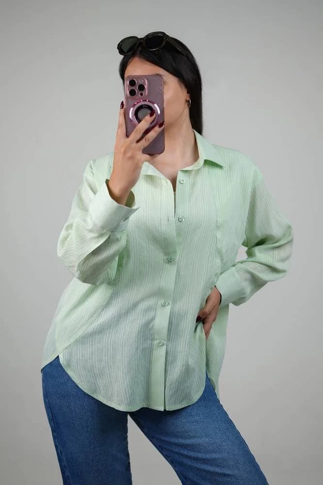 شومیز راه راه زنانه استین بلند کد 115