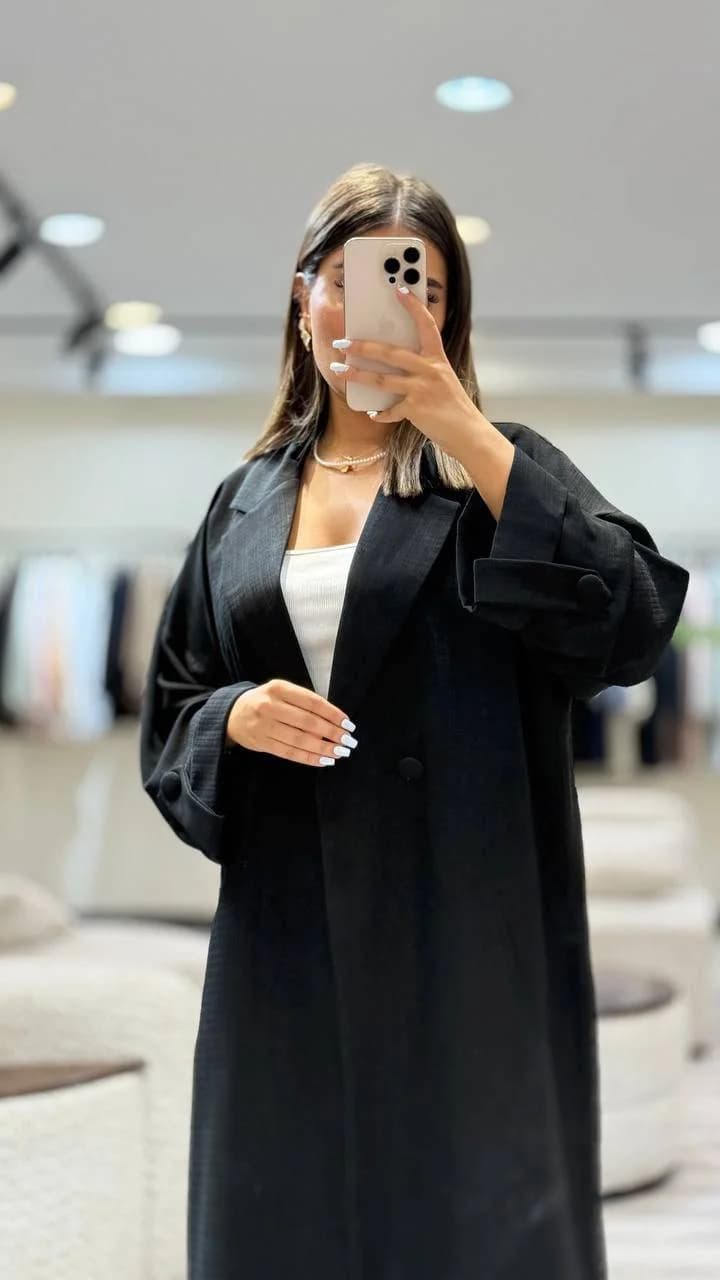 مانتو بلند زنانه رنگ مشکی کد 121