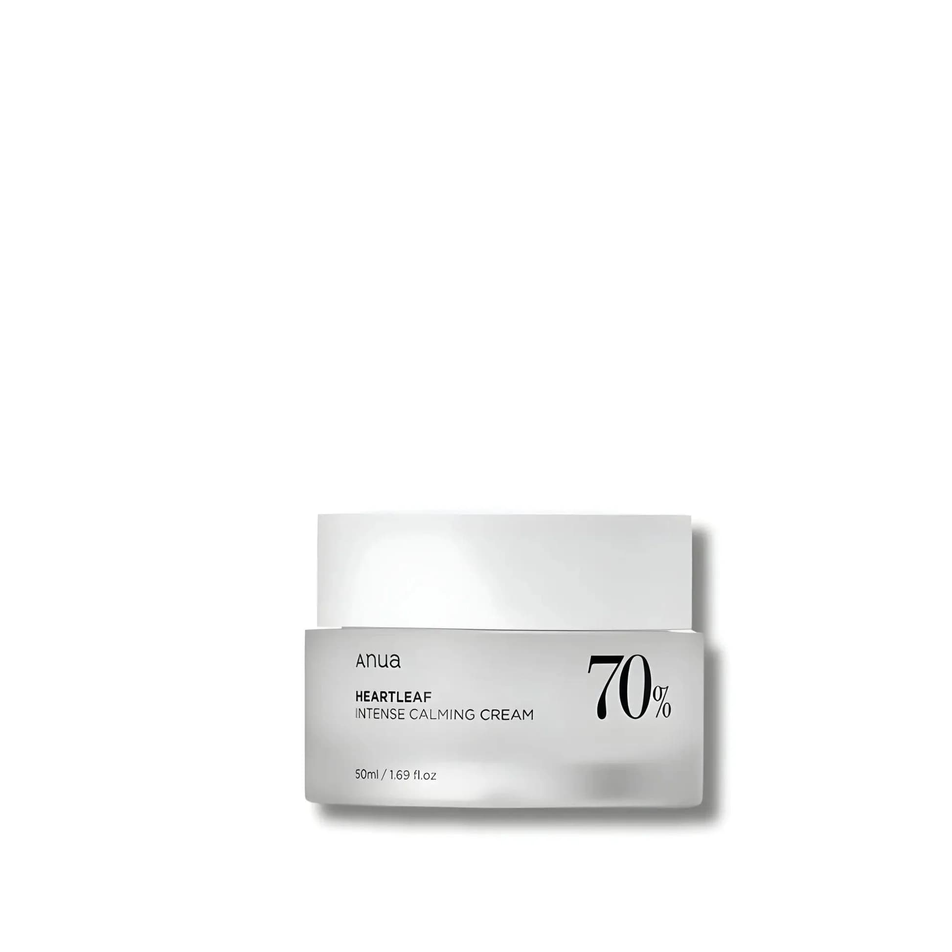 کرم مرطوب کننده آرامشبخش و ضدالتهاب آنوا هارتلیف ۷۰٪ Anua Heartleaf 70 Intense Calming Cream مناسب انواع پوست حجم 50 میلی لیتر