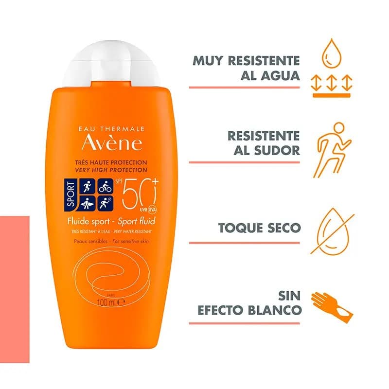 کرم ضدآفتاب ضدآب اون مدل فعالیتهای ورزشی Avene Sport Fluid SPF 50+مناسب انواع پوست حجم 100 میلیلیتر — تصویر ۳