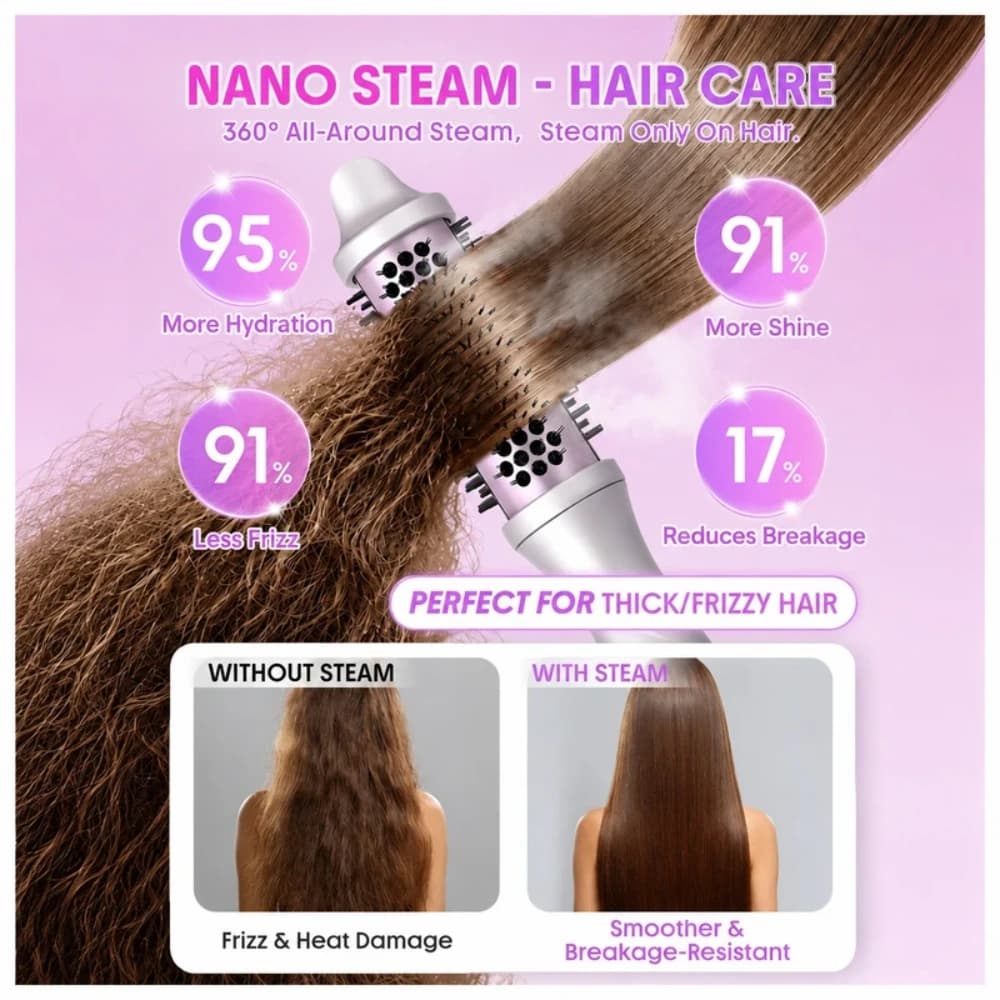 سشوار برس دار شیگلم هیر مدل Hydra Shot Steam Blowout Brush — تصویر ۳