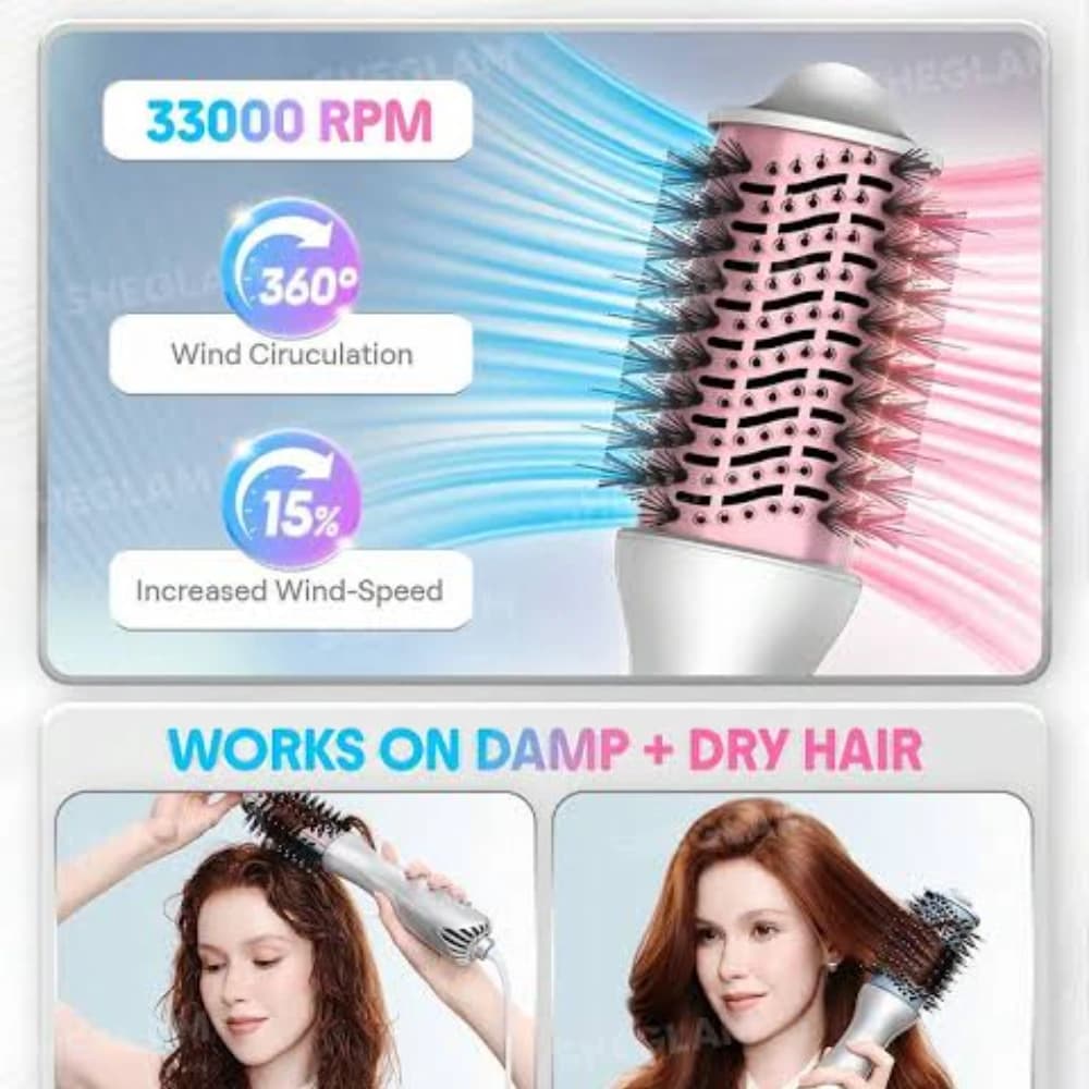 سشوار برس دار حالت دهنده شیگلم هیر مدل Cool Shield Pro — تصویر ۸