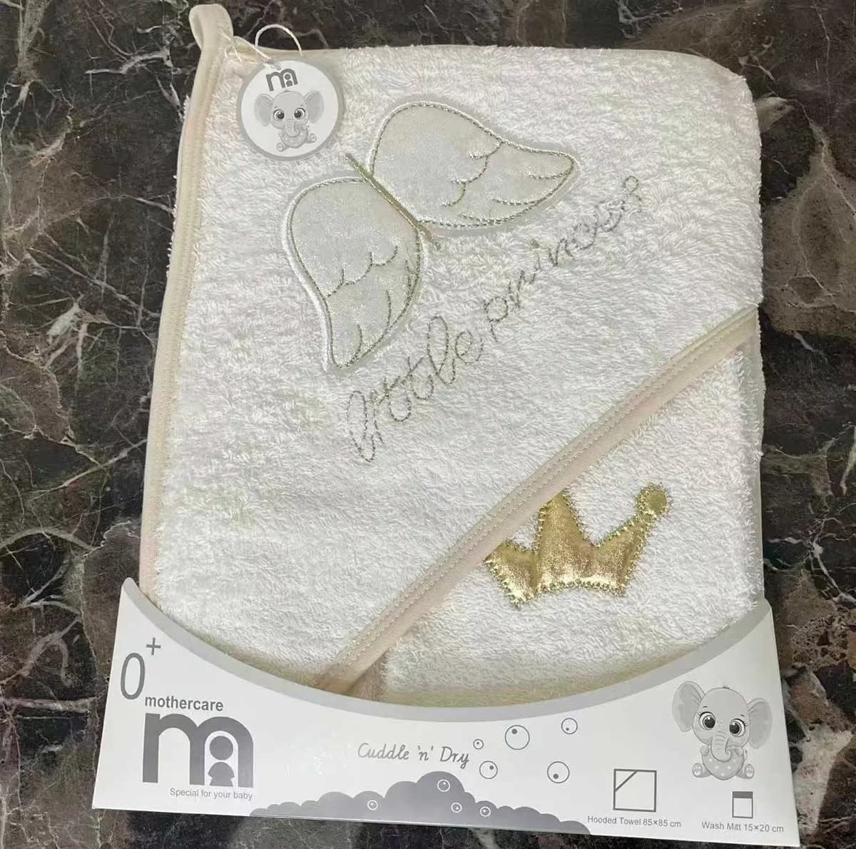 ست حوله نوزادی مادرکر طرح گلدوزی مدل Angel به همراه لیف — تصویر ۴
