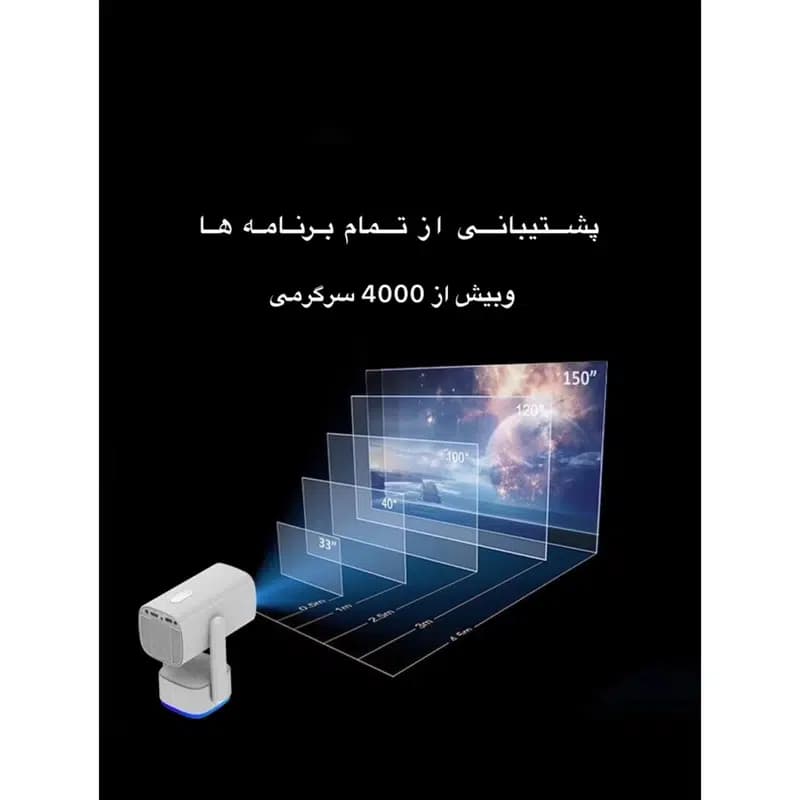 ویدئو پروژکتور اندرویدی مدل شارژی کد K2 – اصل (گارانتی اورجینال) — تصویر ۷