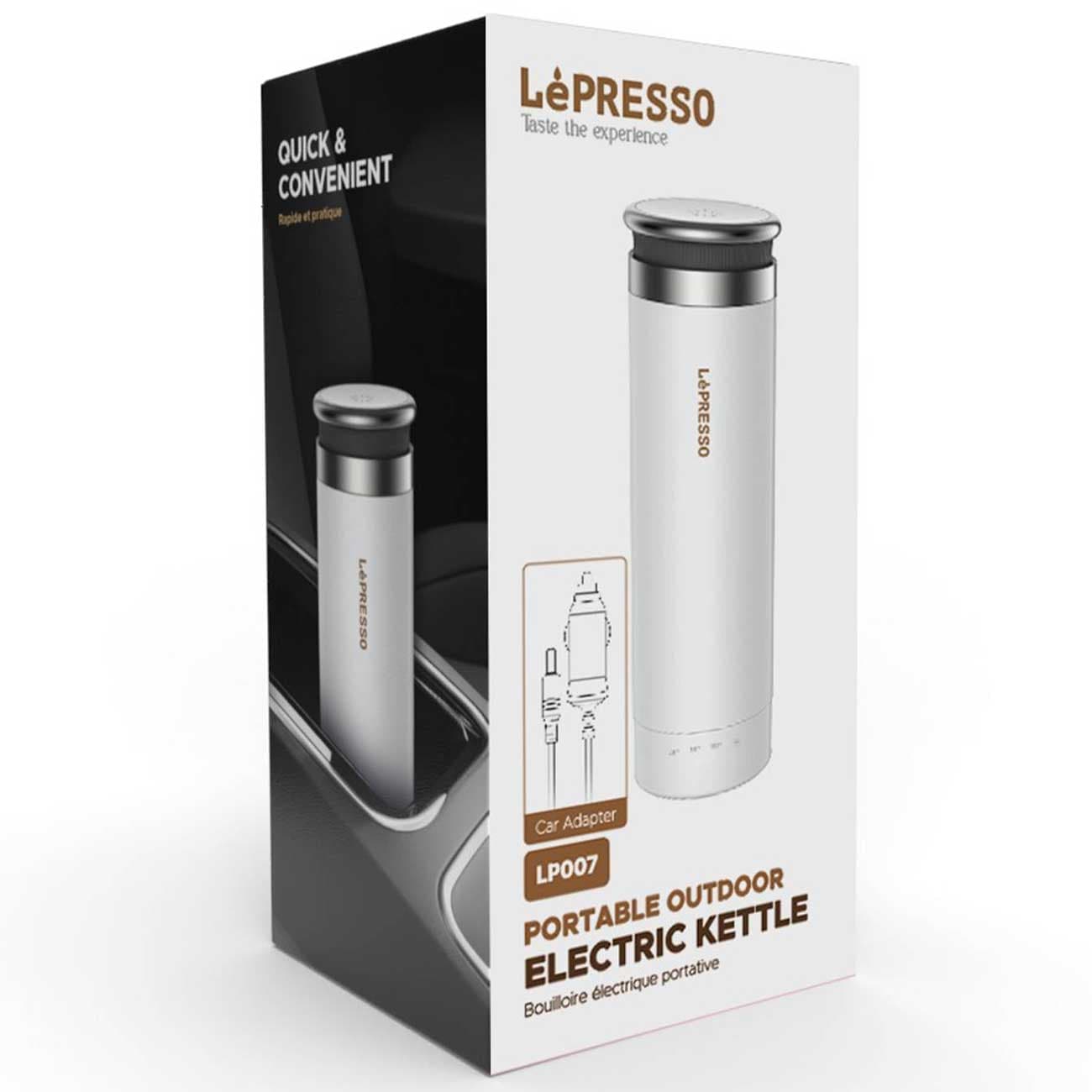 کتری برقی مسافرتی 300 میلیلیتری لپرسو Lepresso Lp007 Portable Outdoor Electric Kettle With Car Adapter LPCFFM0007-WH — تصویر ۳