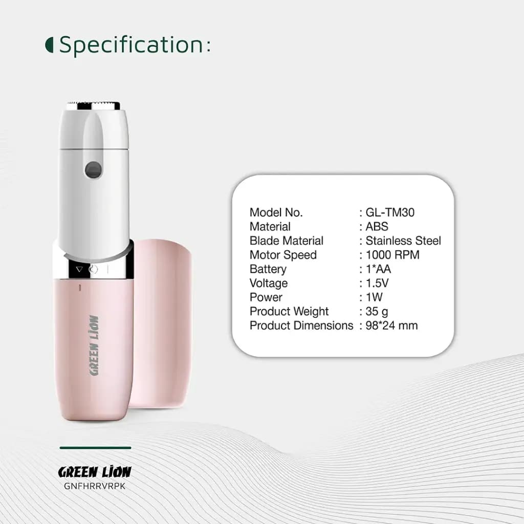 ماشین اصلاح مو صورت بانوان گرین لاین Green Lion Facial Hair Remover GNFHRRVRPK — تصویر ۶