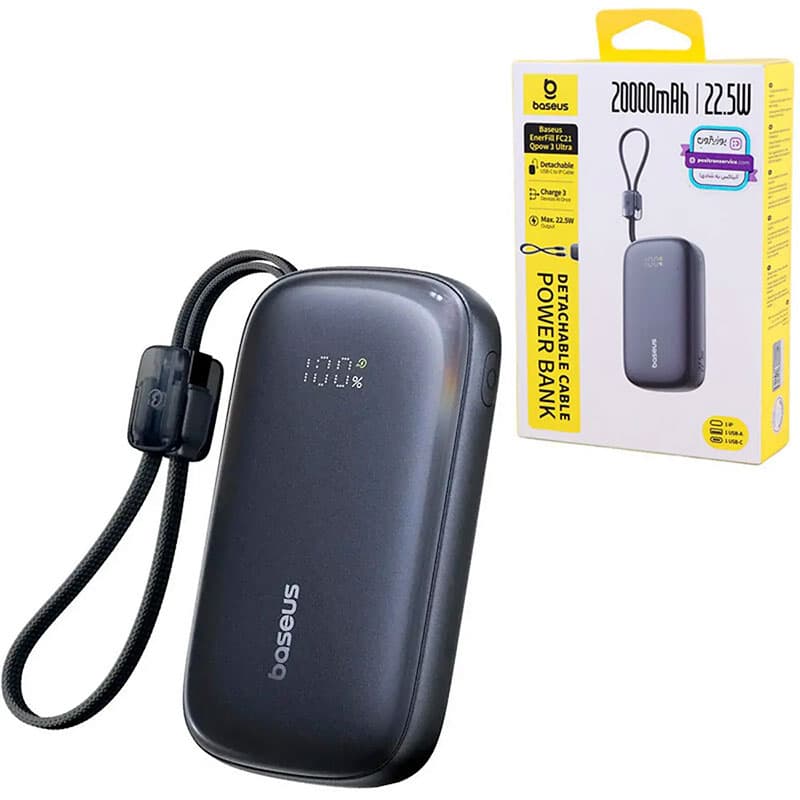 پاوربانک 22.5W بیسوس مدل EnerFill FC21 Qpow 3 ظرفیت 20000 میلیآمپرساعت — تصویر ۳