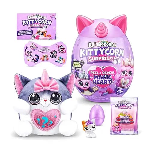 عروسک سورپرایزی Rainbocorns سری Kittycorn با شاخ صورتی — تصویر ۴