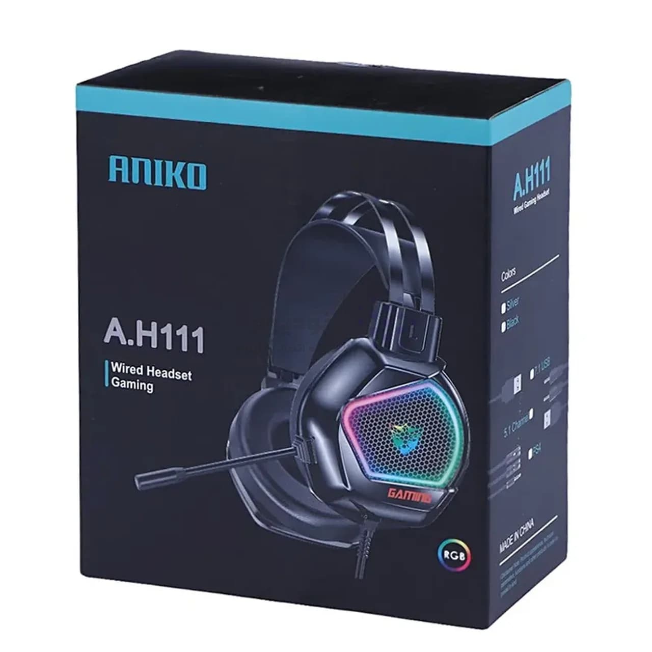 هدفون باسیم گیمینگ Aniko مدل A.H111 – مشکی – RYL — تصویر ۲