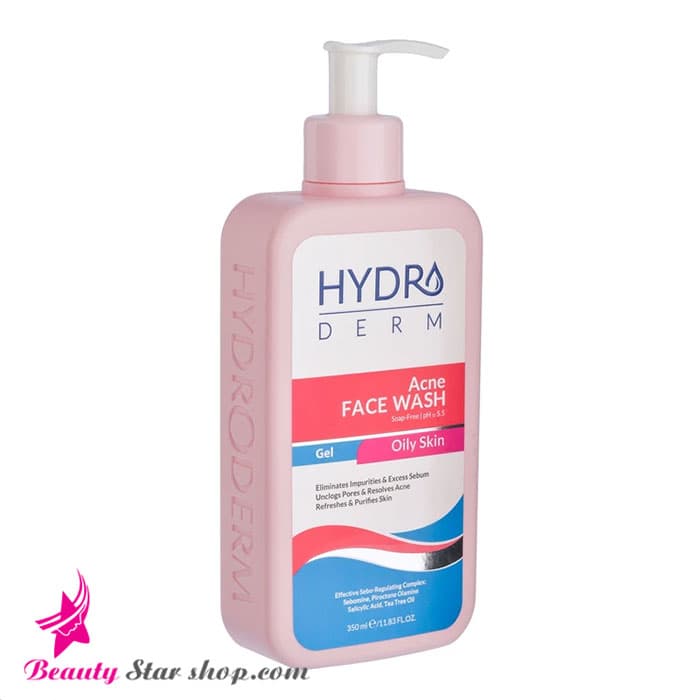 ژل شستشو صورت هیدرودرم مدل Oily Skin مناسب پوست های چرب، جوشدار، آکنه ای و حساس حجم 350 میلی لیتر — تصویر ۲