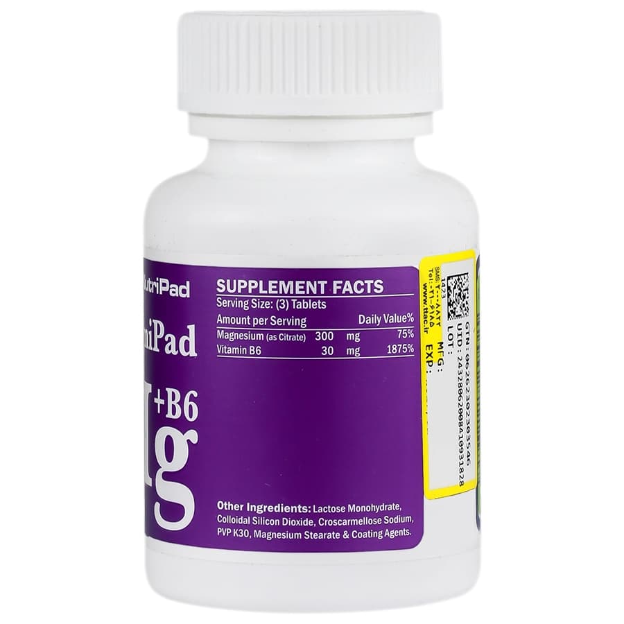 مگنی پاد منیزیم سیترات و ویتامین ب6 (60 عددی) / Magnesium Citrate Plus Vitamin B6 — تصویر ۲