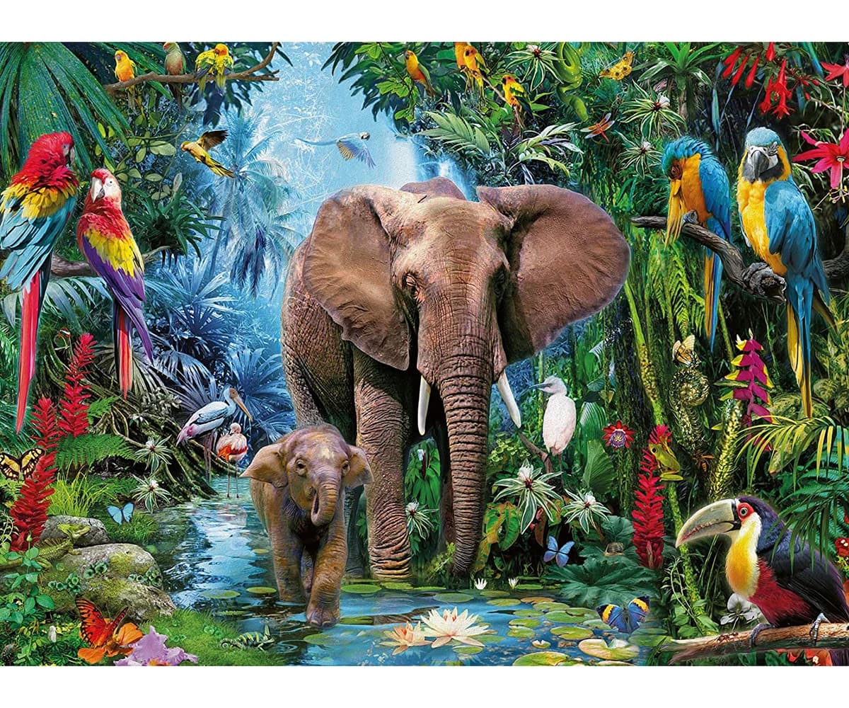 پازل 150 تكه رونزبرگر طرح Elephants at the Oasis كد 12901 — تصویر ۲