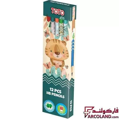 مداد مشکی طرح دار توتو مدل Toto 2058 بسته 12 عددی