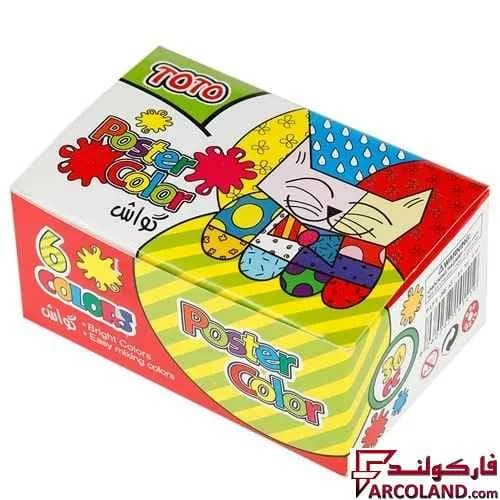 گواش 6 رنگ توتو جعبه مقوایی مدل Toto 2051