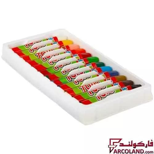 پاستل روغنی 12 رنگ توتو جعبه مقوایی کد Toto 1096 — تصویر ۲