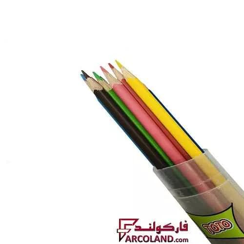 مداد رنگی 12 رنگ توتو جعبه استوانه ای کد Toto 1501 — تصویر ۳