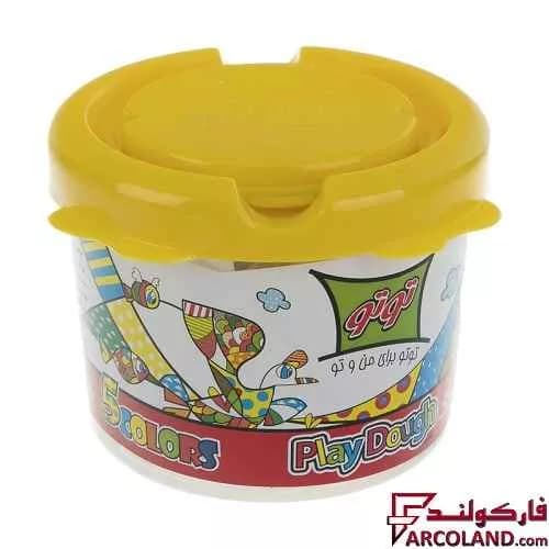 خمیر بازی سطلی 5 رنگ توتو مدل Toto 1203