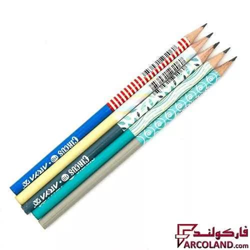 مداد مشکی طرح دار آریا مدل Arya 3043 بسته 12 عددی — تصویر ۳
