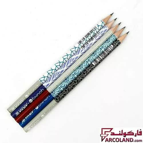 مداد مشکی طرح دار آریا مدل Arya 3044 بسته 12 عددی — تصویر ۳