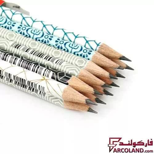 مداد مشکی طرح دار آریا مدل Arya 3044 بسته 12 عددی — تصویر ۲