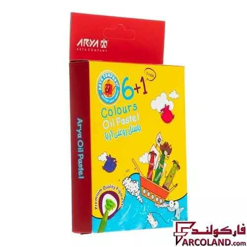 پاستل روغنی 1+6 رنگ آریا جعبه مقوایی کد Arya 2024