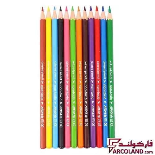 مداد رنگی 12 رنگ آریا جعبه استوانه ای کد Arya 3054 — تصویر ۴