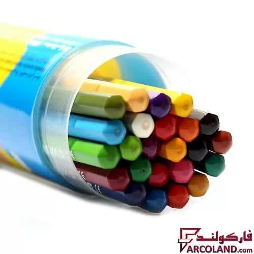 مداد رنگی 24 رنگ آریا جعبه استوانه ای کد Arya 3052 — تصویر ۴