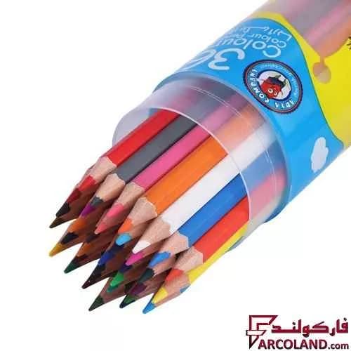 مداد رنگی 36 رنگ آریا جعبه استوانه ای کد Arya 3053 — تصویر ۲