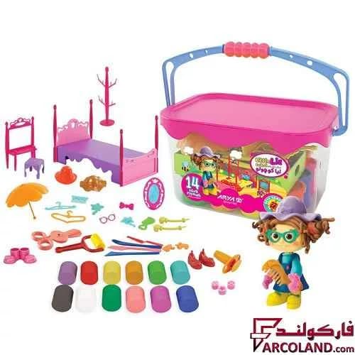 خمیر بازی سطلی 14 رنگ آریا مدل لیا کوچولو کد Arya Little Lia 1025 — تصویر ۲