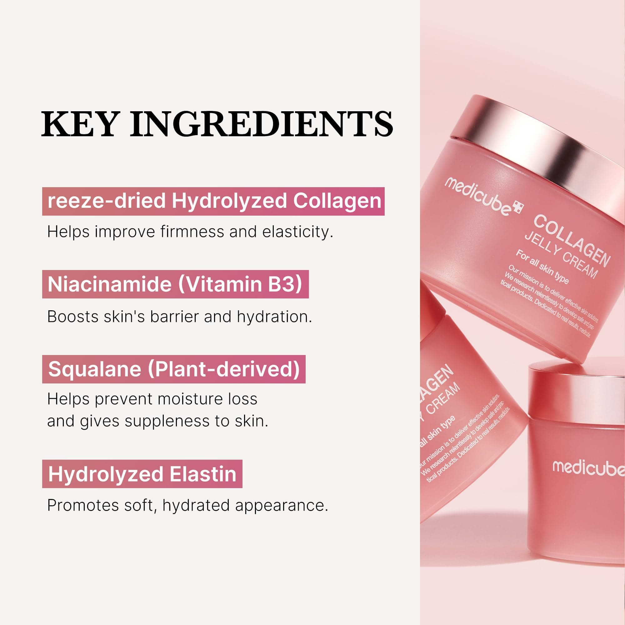 کرم ژلی آبرسان و سفتکننده پوست کلاژن مدیکیوب Medicube Collagen Jelly Cream مناسب انواع پوست حجم 50 میلی لیتر — تصویر ۳